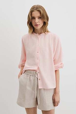 Organically Grown Cotton Blouson Blouse
