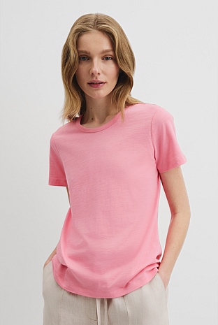 Australian Good Earth Cotton Slub Short Sleeve T-Shirt