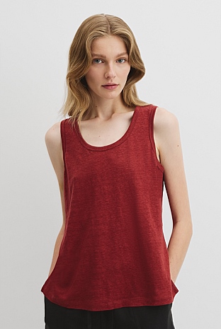 Organically Grown Linen Scoop Neck Tank