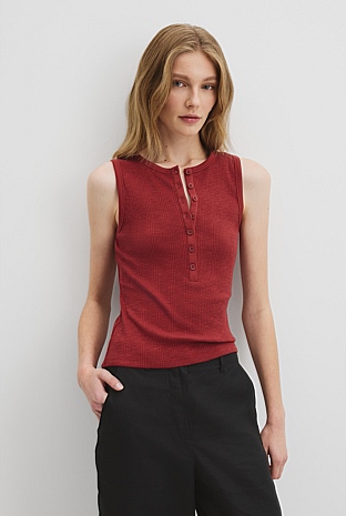 Button Henley Tank