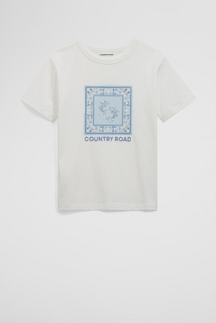 Organically Grown Cotton Paisley Print Oversized T-Shirt
