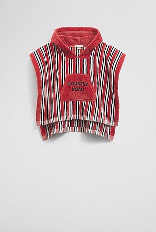 Australian Cotton Stripe Logo Poncho