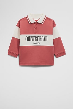 Organically Grown Cotton Logo Rugby T-Shirt