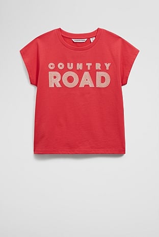 Organically Grown Cotton Sequin Logo T-Shirt