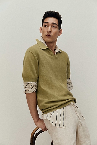 Australian Cotton Textured Knit Polo