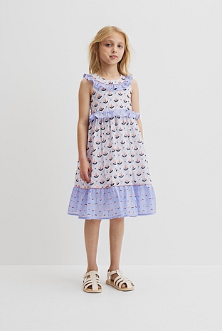 Frill Neck Midi Dress
