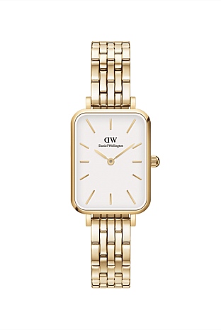 Quadro 20x26 5-link Gold & White Watch