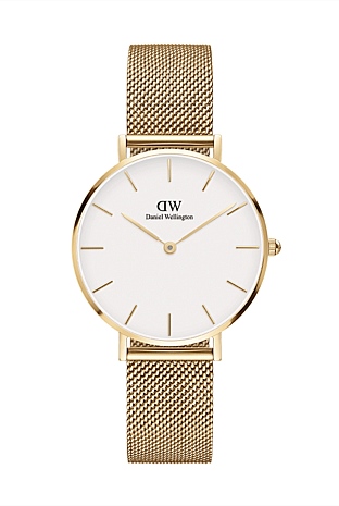 Petite 32 Evergold Gold White Watch