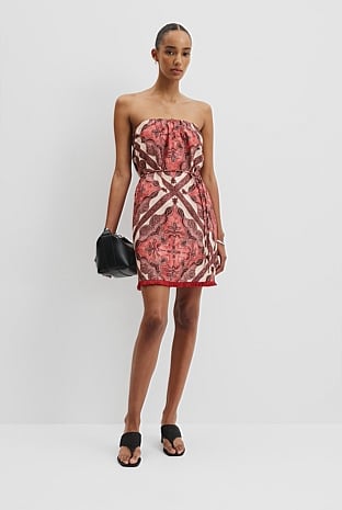 Organically Grown Linen Frayed Mini Dress