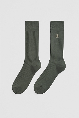 Australian Cotton Blend CR Rib Crew Sock