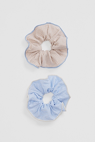 Gingham Scunchie Pack of 2