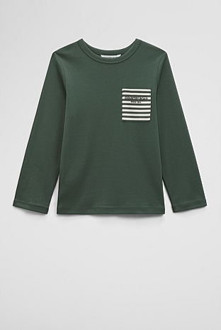 Cotton Long Sleeve Pocket T-Shirt