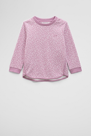 Organically Grown Cotton Long Sleeve Sequin Logo T-Shirt