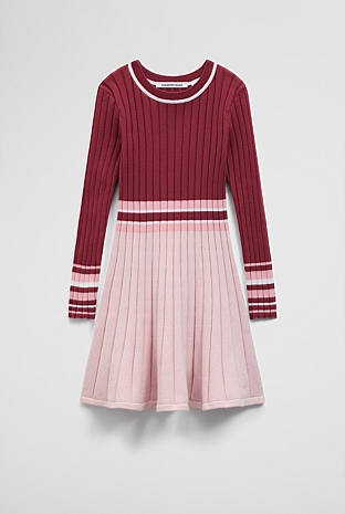 Placed Strap Knit Dress