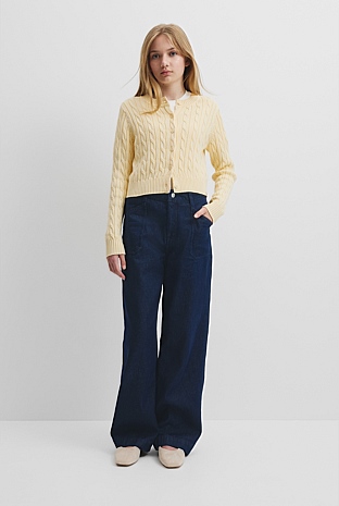 Teen Cable Knit Cardigan