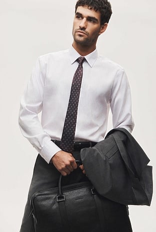 Regular Fit Pinstripe Travel Shirt