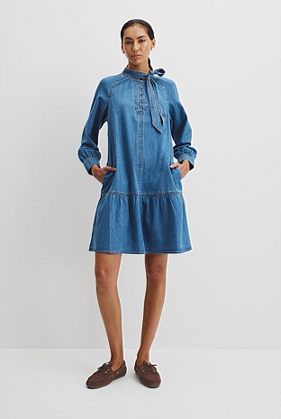 Soft Denim Smock Dress