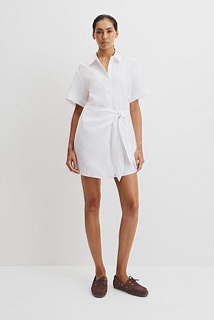 Organically Grown Linen Mini Linen Shirt Dress