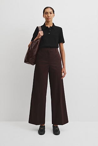 Cotton Sateen Wide Pant