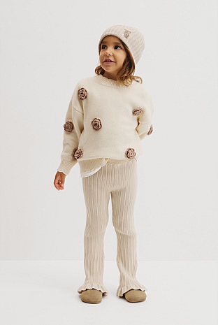 Organically Grown Cotton Blend Rib Knit Pant