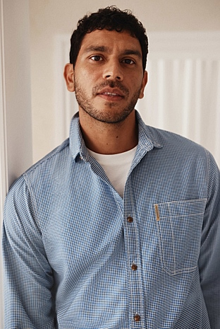 Australian Good Earth Cotton Workwear Regular Fit Grid Shirt