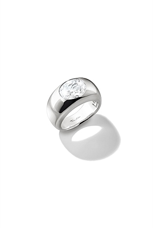 Statement Ring With Stones In Silver