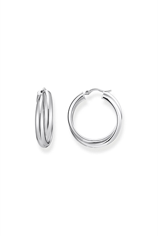 Intertwined Hoop Earrings In Silver