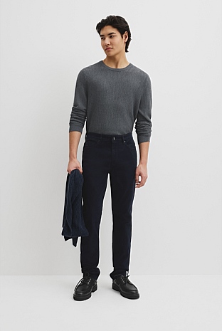 Tapered Fit Brushed Five Pocket Pant