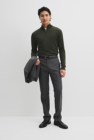 Australian Merino Long Sleeve Vam Half Zip Knit