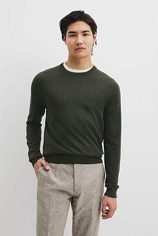 Australian Merino Wool Long Sleeve Crew Neck Knit