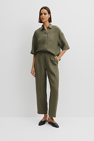 Organically Grown Linen Tapered Jogger