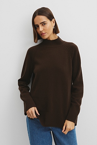 Merino Wool Funnel Neck Knit