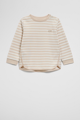 Long Sleeve Curved Logo T-Shirt