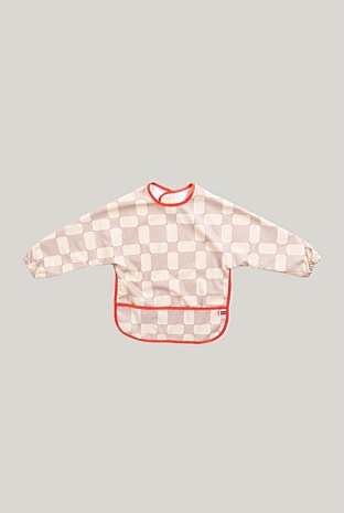 All-covered Smock Bib - Check Beige