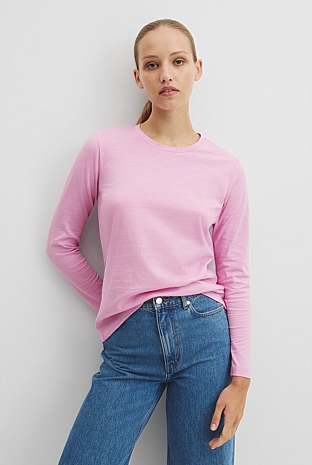 Australian Good Earth Cotton Textured Slub T-Shirt