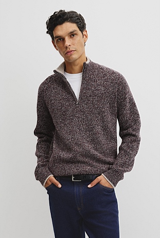 Twisted Half Zip Knit