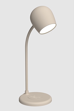 Ellie Smart Lamp With Bluetooth Speaker & Qi Wireless Charger - Ivory Sand