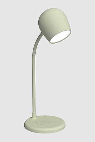 Ellie Smart Lamp With Bluetooth Speaker & Qi Wireless Charger - Dusty Olive