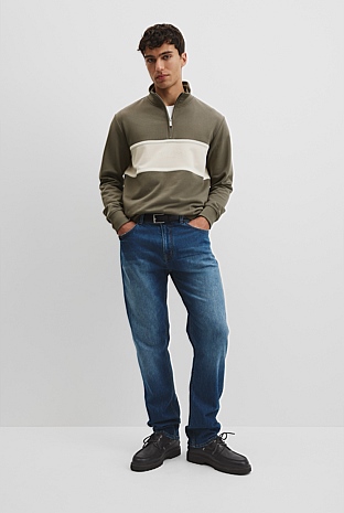 Australian Cotton Modern Logo Quarter Zip Sweat