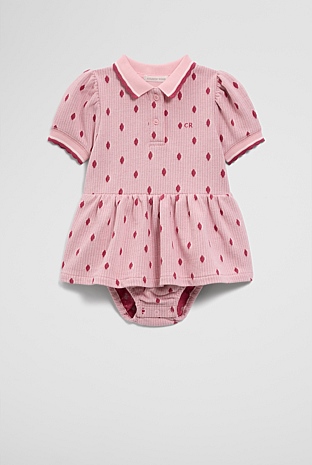 Australian Cotton Short Sleeve Jacquard Romper Dress
