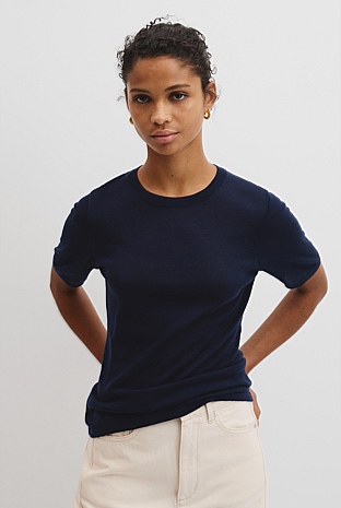 Merino Short Sleeve Knit T-Shirt