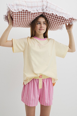 Teen Australian Cotton Short Sleeve Stripe Sleep Set