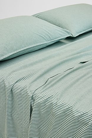 Brae Australian Cotton Stripe King Flat Sheet