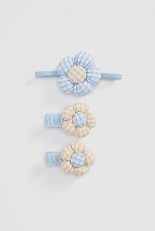Gingham Flower Pack of 3