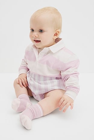Organically Grown Cotton Blend Long Sleeve Rugby Top