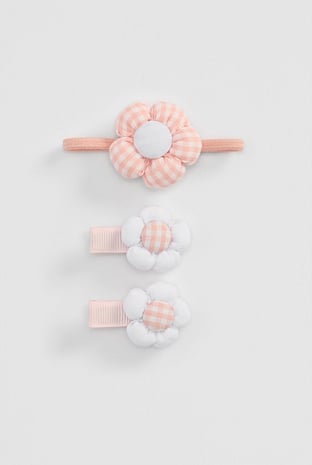 Gingham Flower Pack of 3