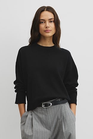 Cotton Linen Crew Neck Knit