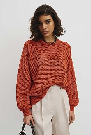 Longsleeve Relaxed Crochet Knit