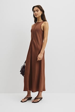 Boat Neck Bias Dress