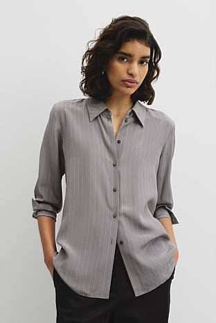 Pinstripe Silk Shirt
